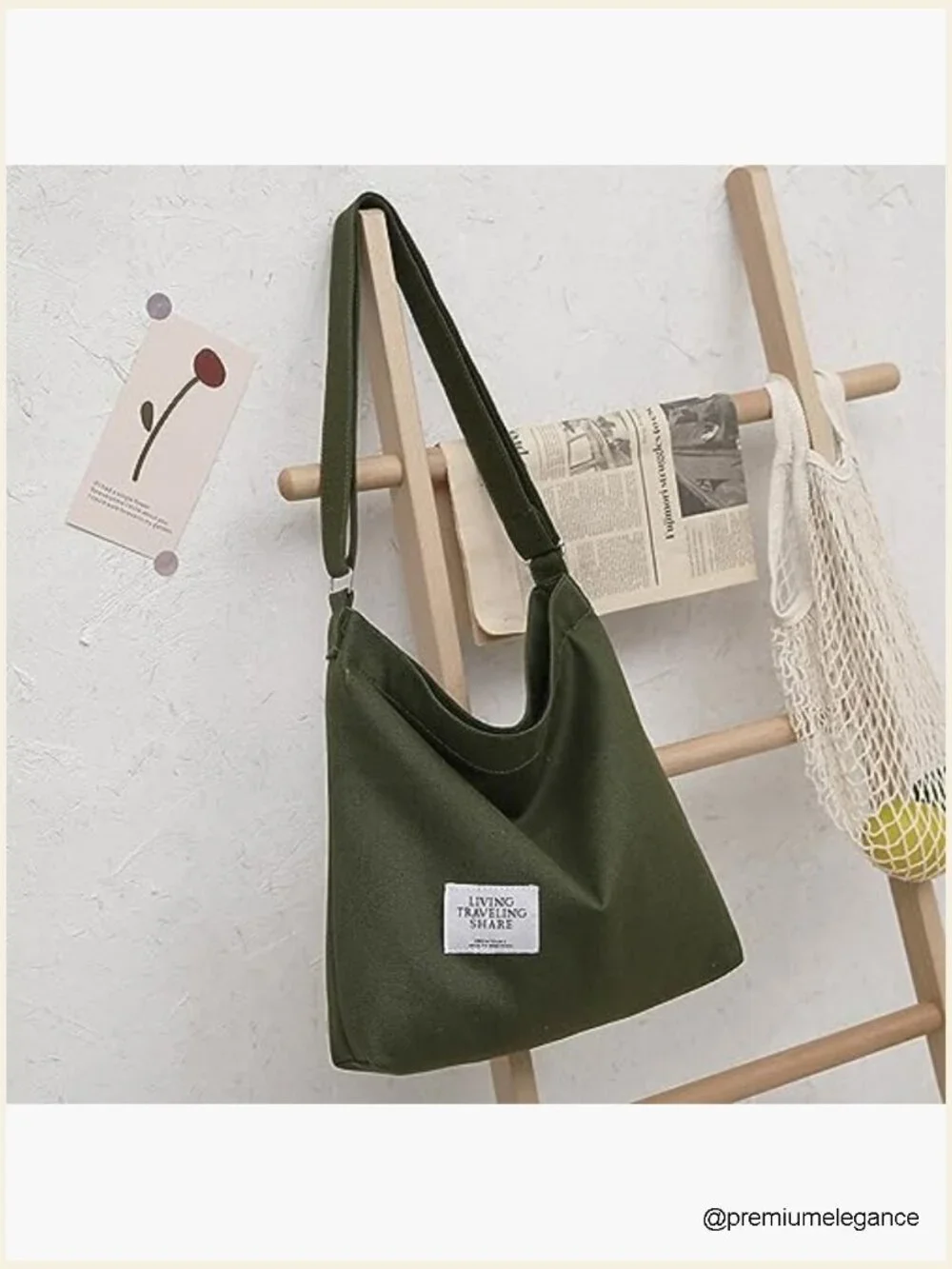 Retro Large Canvas Hobo Crossbody Handbag Casual Tote